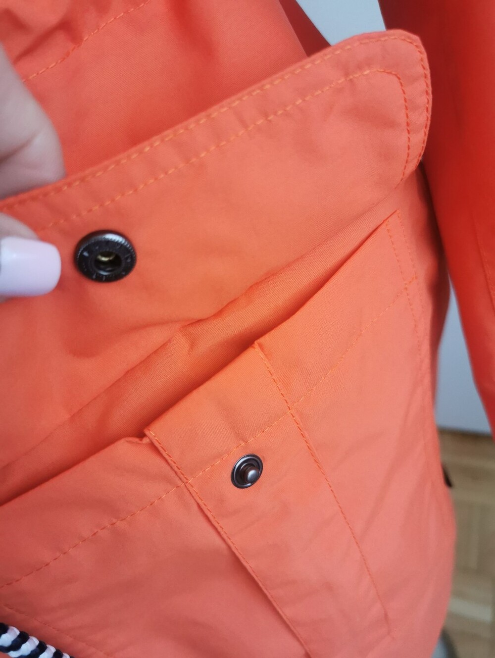 Women’s Orange Hooded Anorak Jacket - Picture 2 of 8